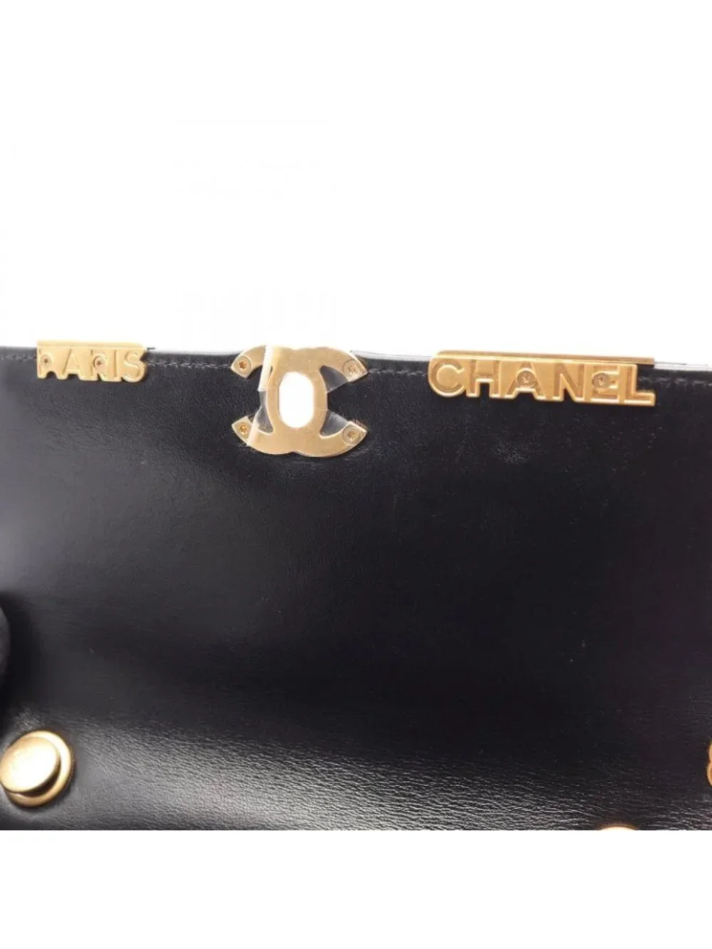 Chanel Shoulder Bag Mini Flap Quilted Black Leather